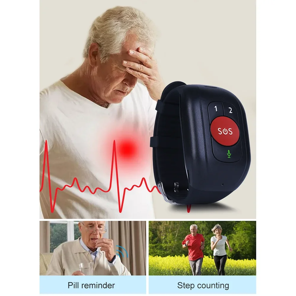 Elderly 4G LTE SOS Watch GPS T - Fall Detection Watch บทวิจารณ์และราคา