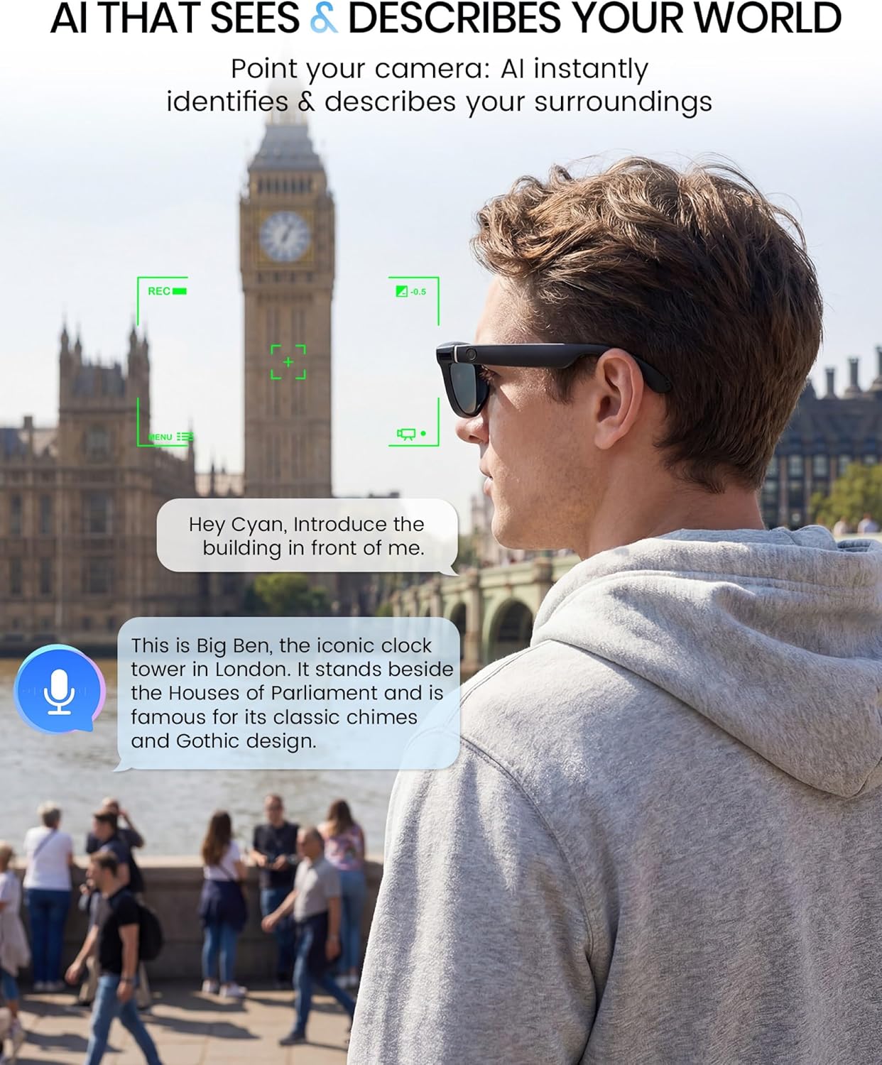 HD Camera Bluetooth Smart Glas - Smart Glasses Lens บทวิจารณ์และราคา