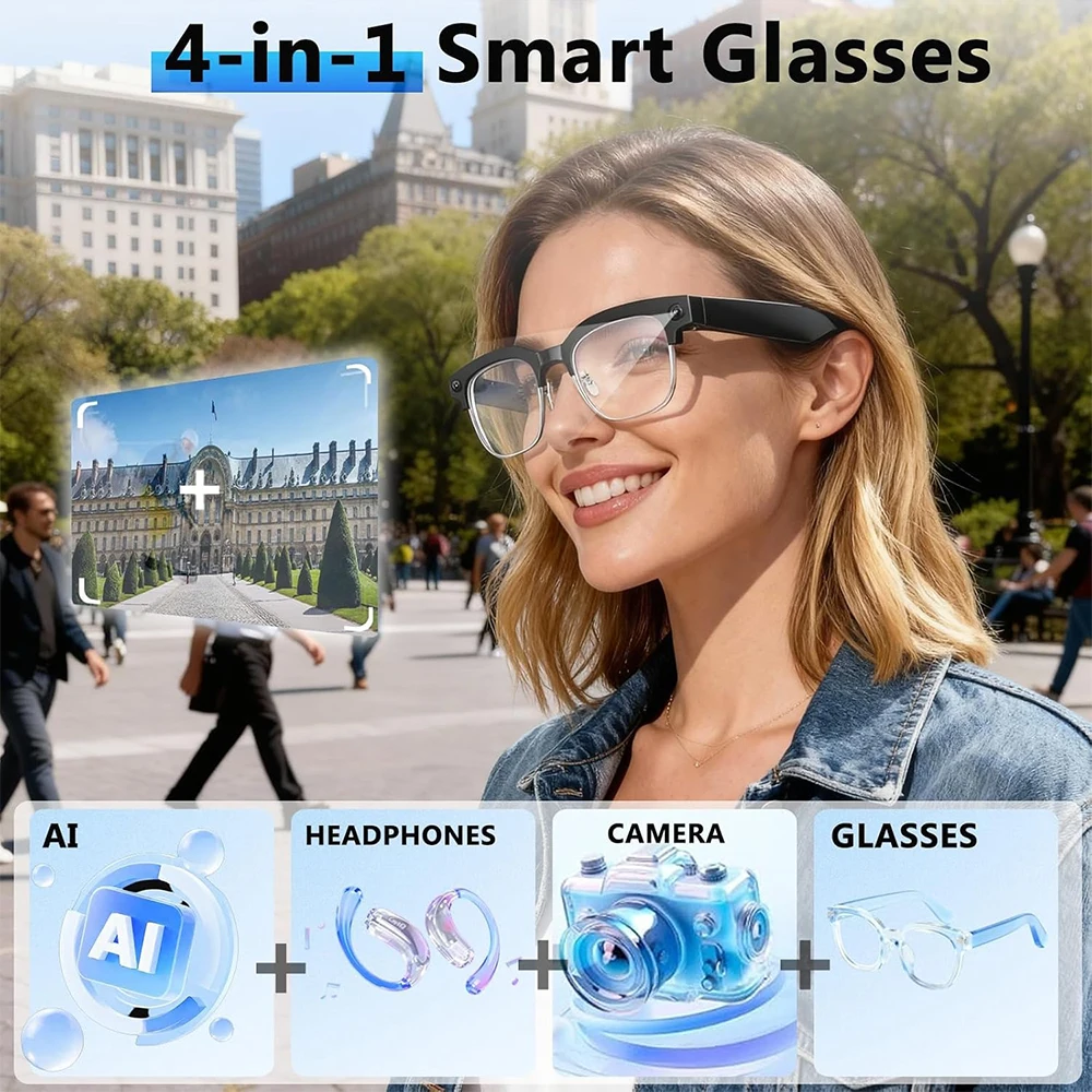 4K Smart AI Glasses 8MP Camera - Smart Glasses Lens บทวิจารณ์และราคา