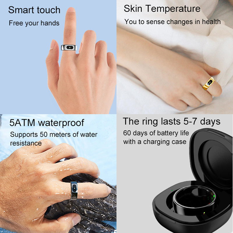 Smart Ring Men Women with Char - Temperature Ring Skin บทวิจารณ์และราคา