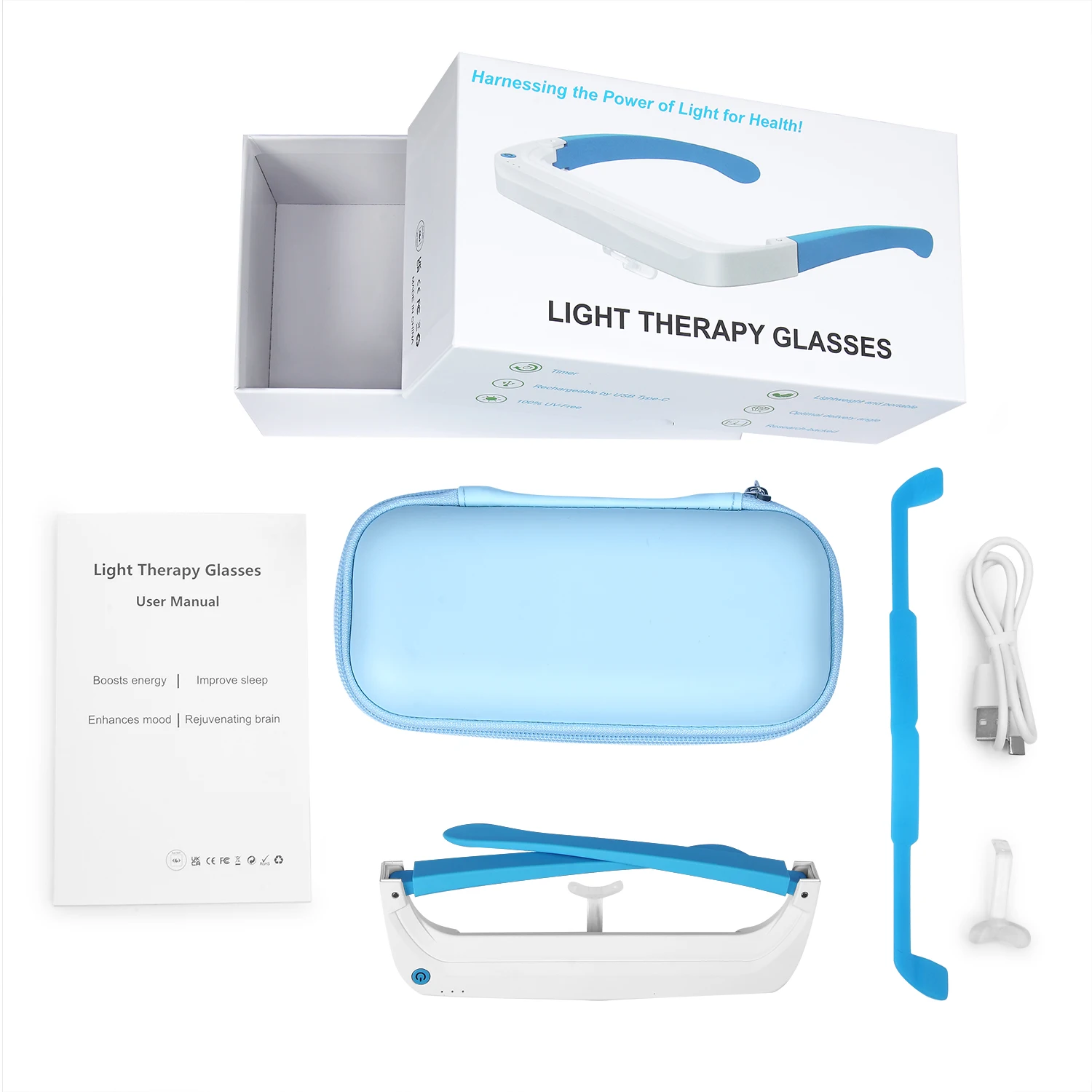 SAD Light Therapy Glasses Red  - Light Therapy Glasses บทวิจารณ์และราคา
