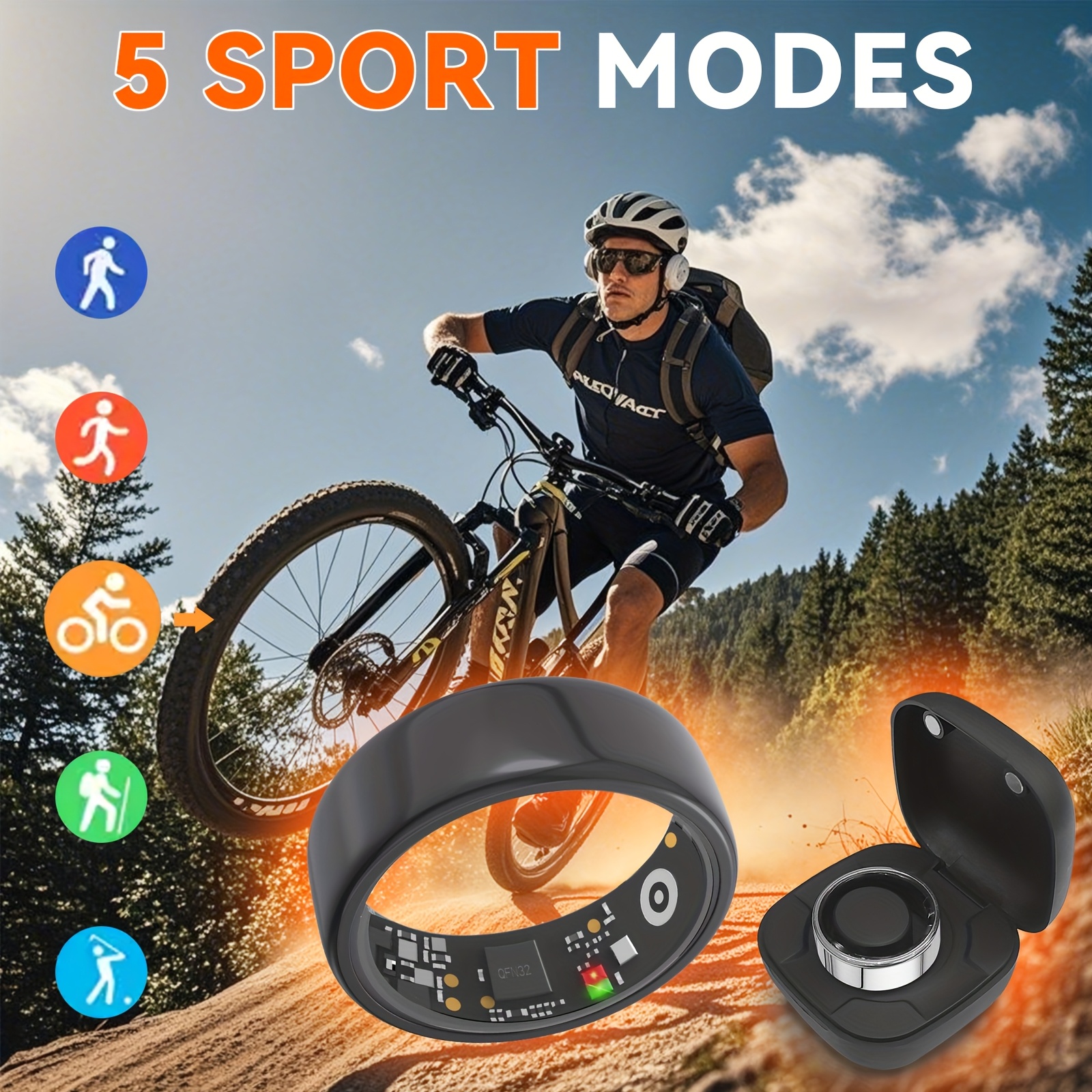Smart Ring Men Women with Char - Temperature Ring Skin บทวิจารณ์และราคา